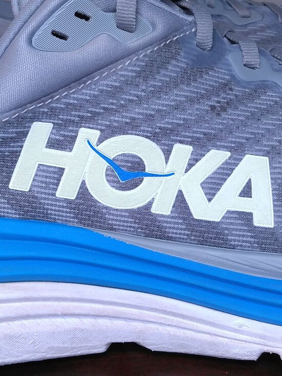 HOKA Gaviota 5 Shoes Mens SIZE 15 BLUE Gray COOL GREY White 1127929 LDVB RUNNING main image 5